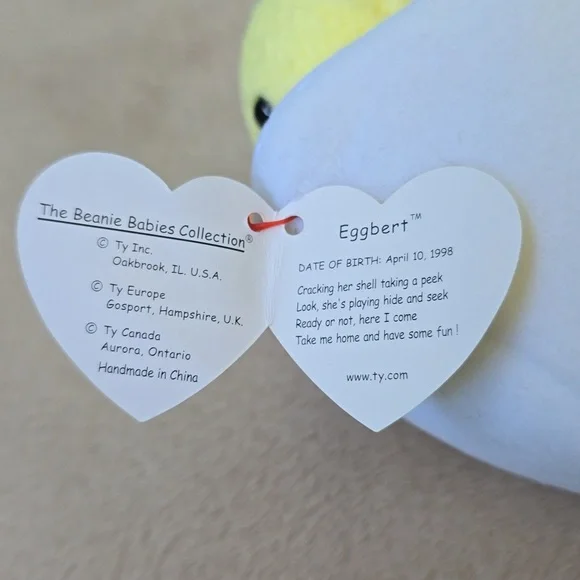 Eggbert🐣Spring Chick in Egg Ty Beanie Baby🐣Gift Basket Kid Toy Collectible NWT - Picture 5 of 10